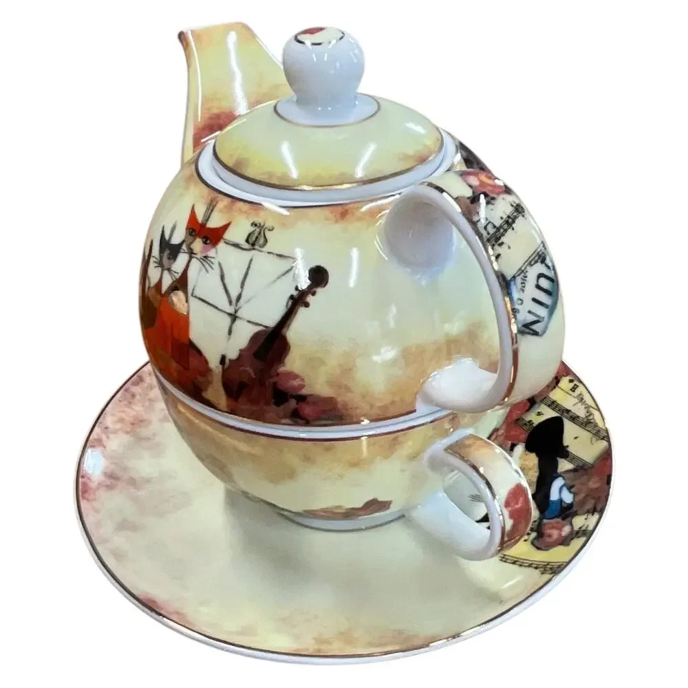 Goebel Musica Romantica Tea for One Set‎ Cats Art Rina Rautenberg